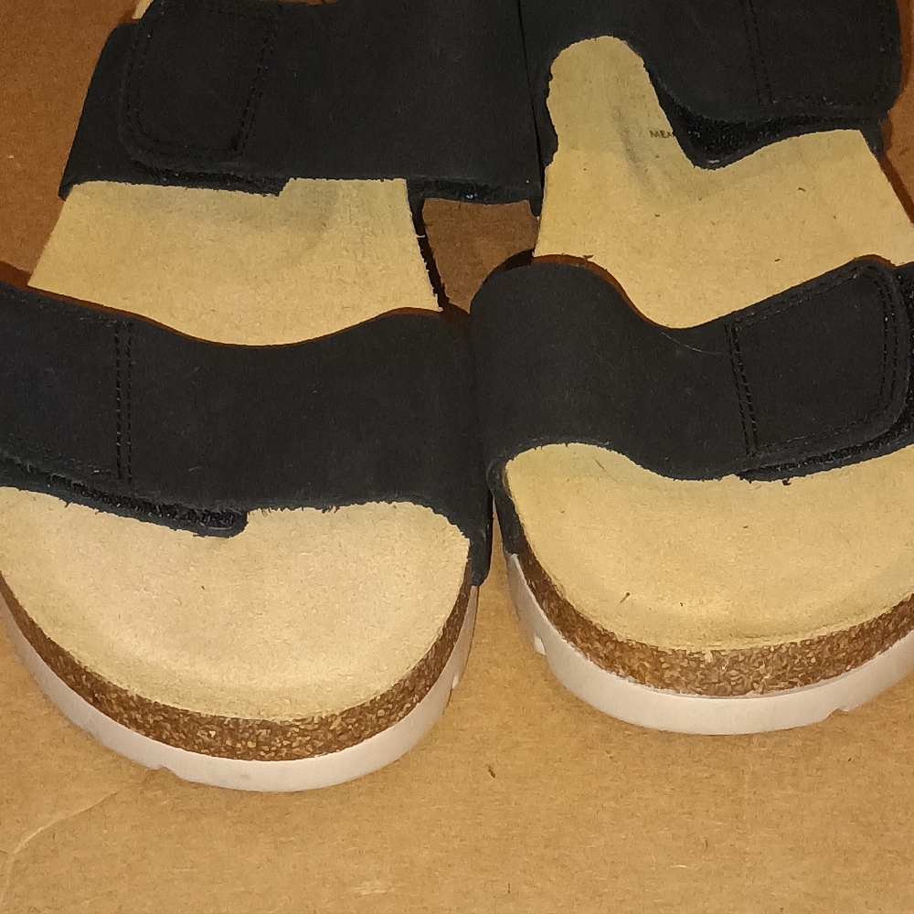 Plakton Women’s Sandals Size 11 Black Cork Footbed Adjustable Memory Cushion‎ - Picture 6 of 10